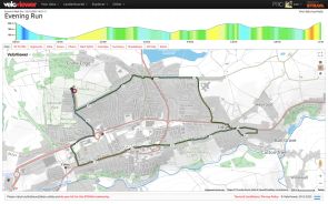 Screenshot from Veloviewer showing route map and elevation profile