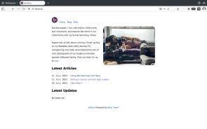 Screenshot from the front page of my Bear website showing my h-card ash the top of the page