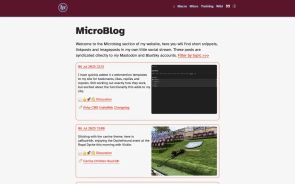 Screenshot from the microfeed page on my Kirby CMS powered website