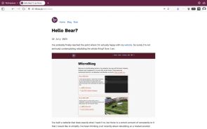 Screenshot showing my site logo appearing both in the browser tab, and at the front of my navigation menu